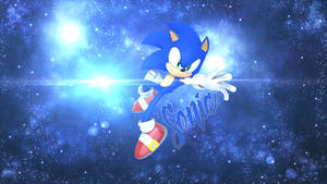Sonic'in milyonlarca yıldız ve ışık parlamasıyla uzaydaki duvar kağıdı.