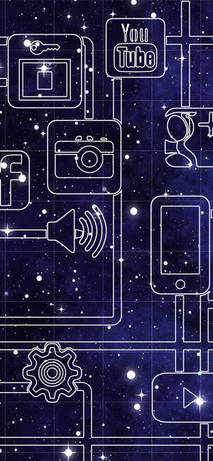 Sosyal Medya Geometrik Çizgiler — iPhone Xs Max Duvar Kağıdı