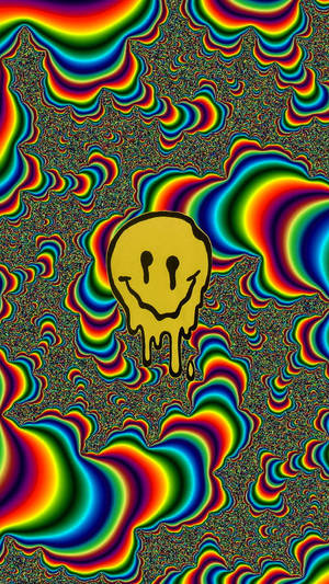 Soyut Eriyen Gülen Yüz Trippy Estetiği — Trippy Estetik Duvar Kağıdı