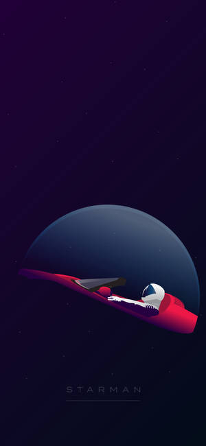 SpaceX Starman dijital sanat duvar kağıdı — iPhone 18 Pro Max Duvar Kağıdı