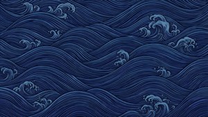 Japon tarzı koyu mavi dalga deseni, çivit ve kraliyet mavisi ile. — Koyu mavi estetik GIF Duvar Kağıdı