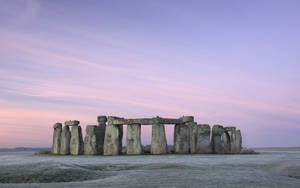 Stonehenge İngiltere'de Kış duvar kağıdı — Şafak Duvar Kağıdı