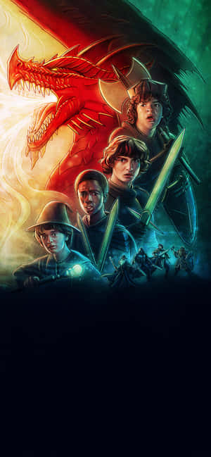 Stranger Things Zindanlar ve Ejderhalar — Galaxy A54 Duvar Kağıdı