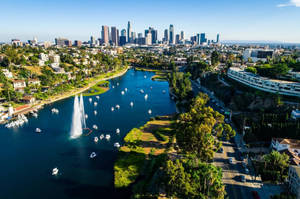 Sunset Boulevard Echo Park Gölü duvar kağıdı