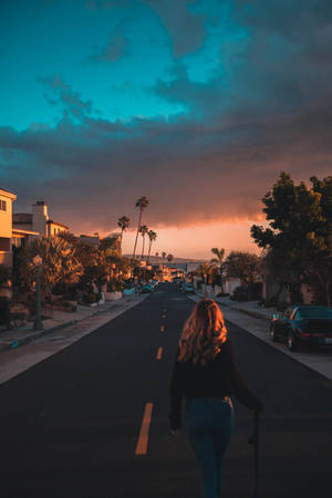 Sunset Boulevard Gri Gökyüzü duvar kağıdı
