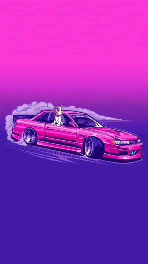 Synthwave JDM Estetik Sanat — Havalı GIF Duvar Kağıdı