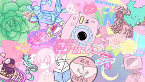 Tatlı Bir Hava İçin Pembe Kawaii Arka Plan
