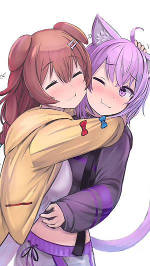 Tavşan Kız Anime Sarılması duvar kağıdı