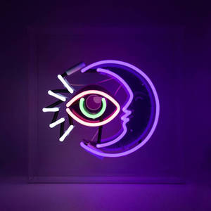Tek Göz Neon Ay duvar kağıdı