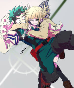 Toga Deku'ya sarılıyor fan sanatı duvar kağıdı. — Galaxy Z Fold 5 Duvar Kağıdı