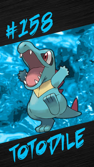 Totodile, Pokemon Numarası 158 Aksiyonda — Pokemon Telefon Duvar Kağıdı