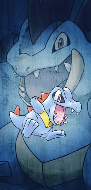 Totodile ve Feraligatr — Pokemon Telefon Duvar Kağıdı
