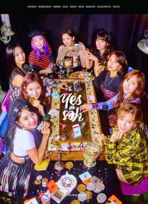 Twice kız grubu bir müzik konserinde sahnede göz kamaştırıyor — Twice Duvar Kağıdı