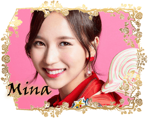 Twice Mina Çiçekli Çerçeve