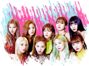 Twice Üyeleri Renkli Arka Plan