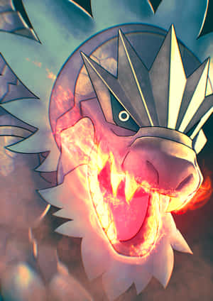 Tyrantrum Ateş Dişi Gücünü Serbest Bırakıyor — Pokemon Telefon Duvar Kağıdı