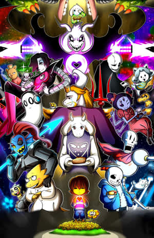 Undertale Telefonu ile bir macera dünyasının kilidini açın — Galaxy Z Fold 8 Duvar Kağıdı