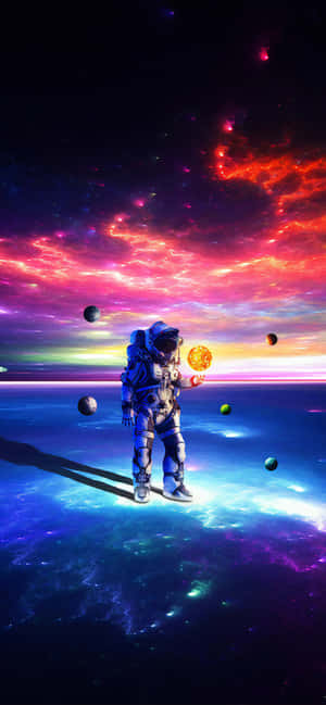 Astronot iPhone — Pixel 10 Pro XL Duvar Kağıdı