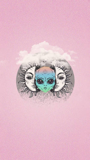 Uzaylı Güneş Trippy Estetik — Trippy Estetik Duvar Kağıdı