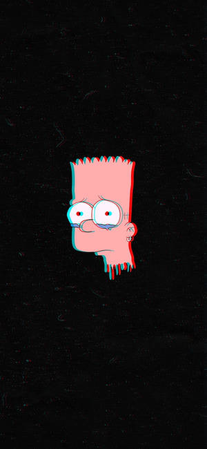 Üzgün Bart Simpson pembe kafa duvar kağıdı — iPhone 13 Pro Max Duvar Kağıdı