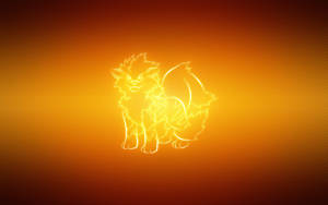 Pokemon Arcanine'in neon sarısı fanart duvar kağıdı.