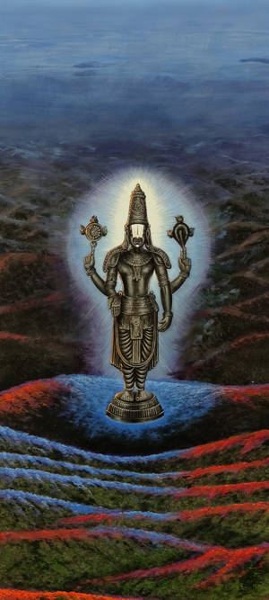 Venkateswara Swamy Siyah Metalik Tanrı Heykelciği — OnePlus 11 Duvar Kağıdı
