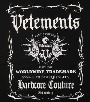 Vetements Siyah Etiket Logosu duvar kağıdı — Motorola Razr Fold Duvar Kağıdı