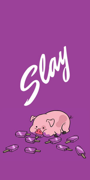 Waddles Dondurma Yiyor — 18:9 Duvar Kağıdı