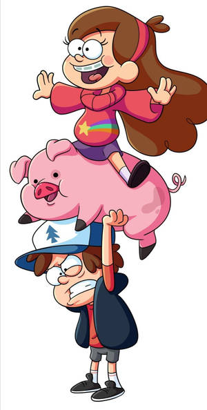 Waddles ve Gravity Falls Karakterleri — 18:9 Duvar Kağıdı