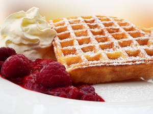 Waffle ahududu kreması duvar kağıdı — 4:3 Duvar Kağıdı