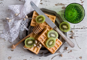 Waffle Kivi Üstten Görünüm duvar kağıdı — Detaylı Duvar Kağıdı