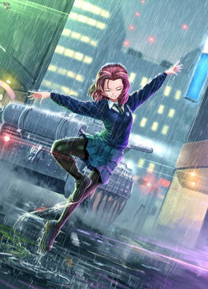Yağmurda Dans Eden Anime Kızı duvar kağıdı — Anime dansı Duvar Kağıdı