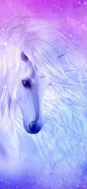Yakın Çekim Yan Açı Galaksi Unicorn — iPhone 12 Duvar Kağıdı