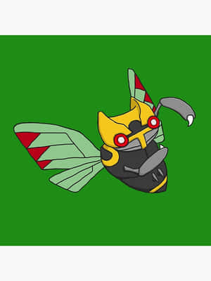 Yeşil Arka Planlı Ninjask — Pokemon Telefon Duvar Kağıdı