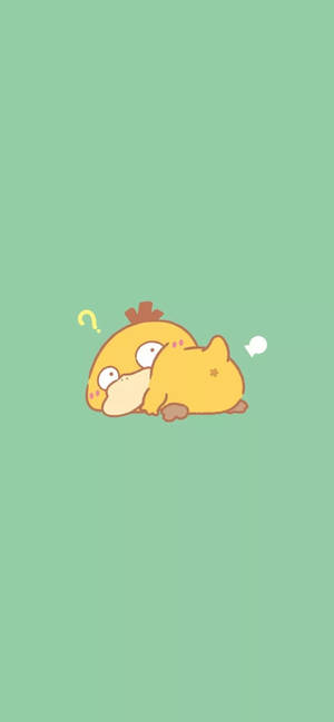 Yeşil Pastel Psyduck Telefon duvar kağıdı. — iPhone 12 Pro Max Duvar Kağıdı