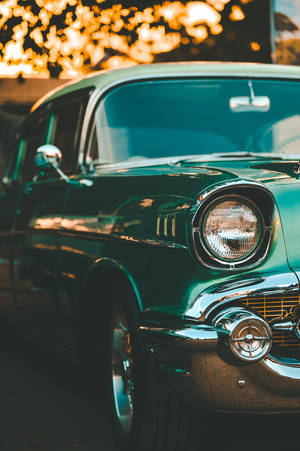 Yeşil Retro Estetik Araba duvar kağıdı