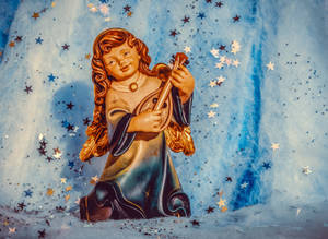 Yıldızlı Noel meleği duvar kağıdı