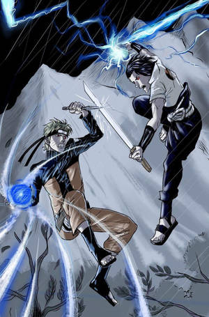 Yoğun Savaş Karşılaşması - Sasuke vs Naruto iPhone Duvar Kağıdı — Naruto vs sasuke Duvar Kağıdı
