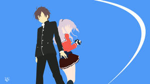 Yuu ve Nao Charlotte Minimalist Anime — Minimalist anime Duvar Kağıdı
