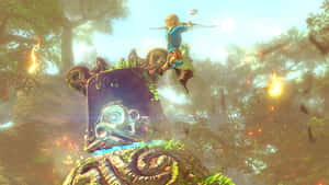 Zamanın kahramanı Link, efsanevi Zaman Ocarina'sını tutarken — Zelda efsanesi GIF Duvar Kağıdı